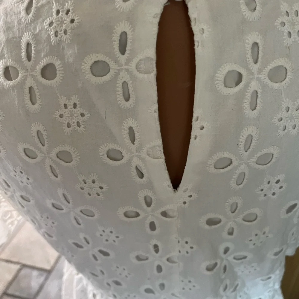 White cotton eyelet dress M - Picture 8 of 8